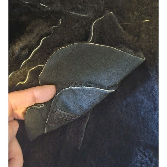 Vintage Shearling Jacket Sheepskin Suede Coat Siena Studio Womens L XL Black - Picture 8 of 12